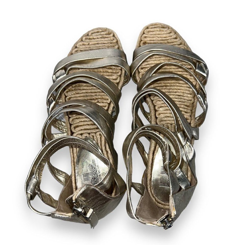 Belle Sigerson Morrison Strappy / Zip Sandals Gold‎ / Jute Women's 7.5B - Picture 10 of 10